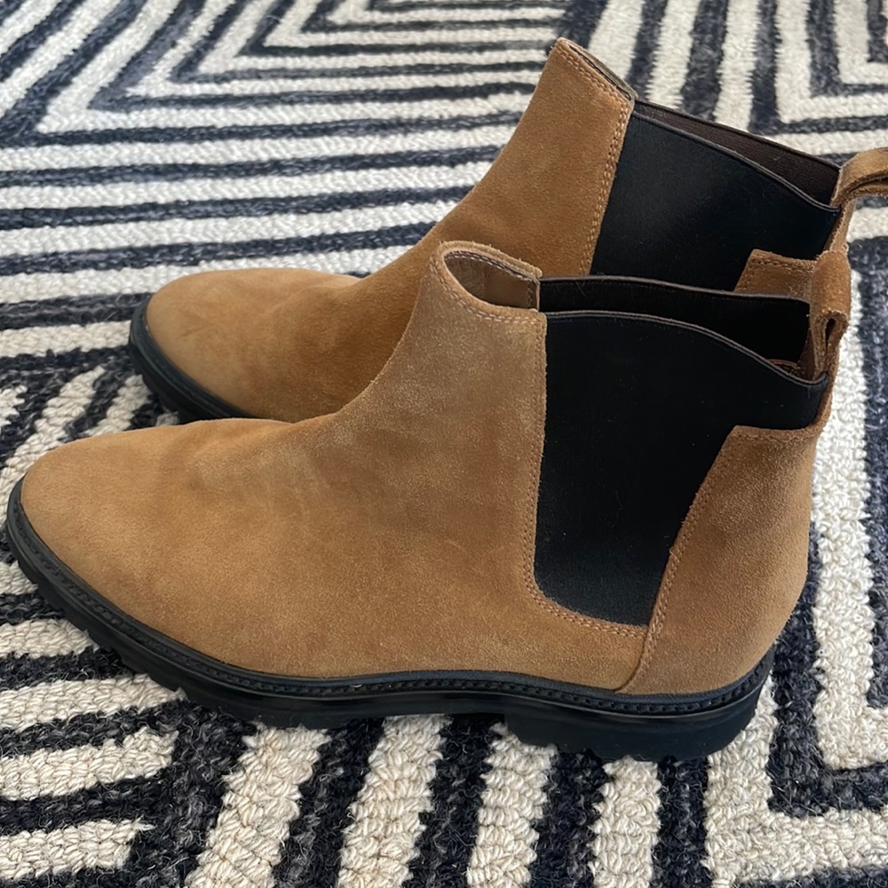 Womens chelsea boot tan suede leather size 38